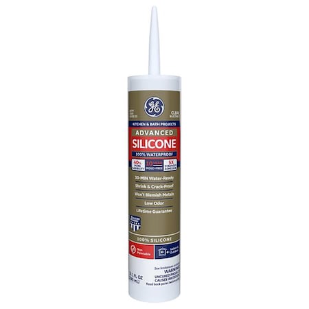 Silicone Ii GE Advanced Clear Silicone 2 Kitchen and Bath Caulk Sealant 10.1 oz GE5040